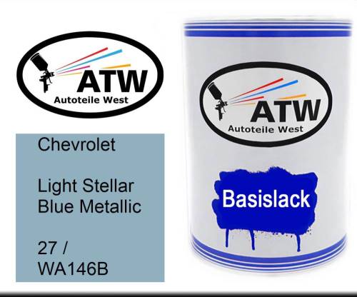 Chevrolet, Light Stellar Blue Metallic, 27 / WA146B: 500ml Lackdose, von ATW Autoteile West.